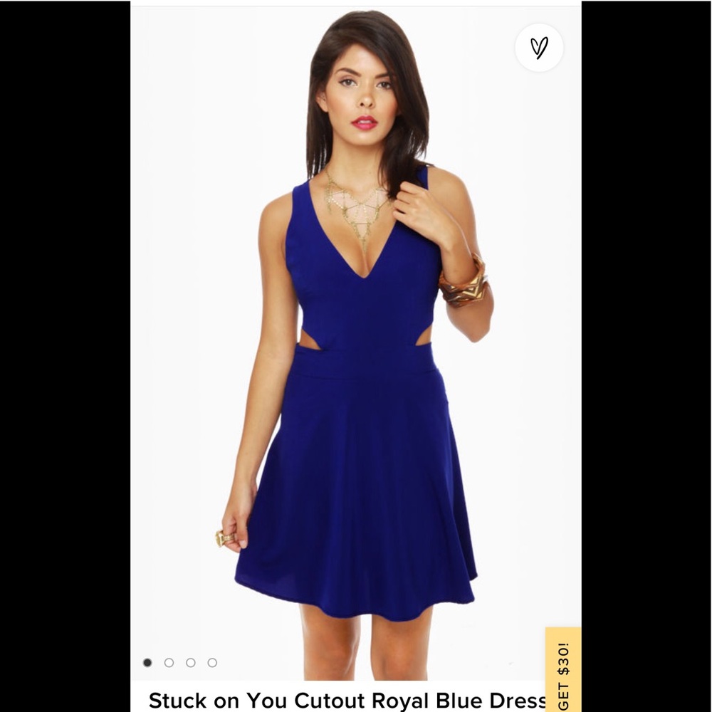 Lulus royal blue side cut out dress size Small